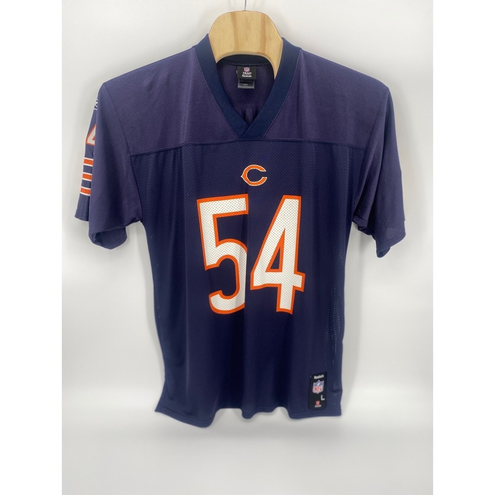 Reebok Football Jersey Mens Large Navy Excellent Brian Urlacher Chicago Bears 54